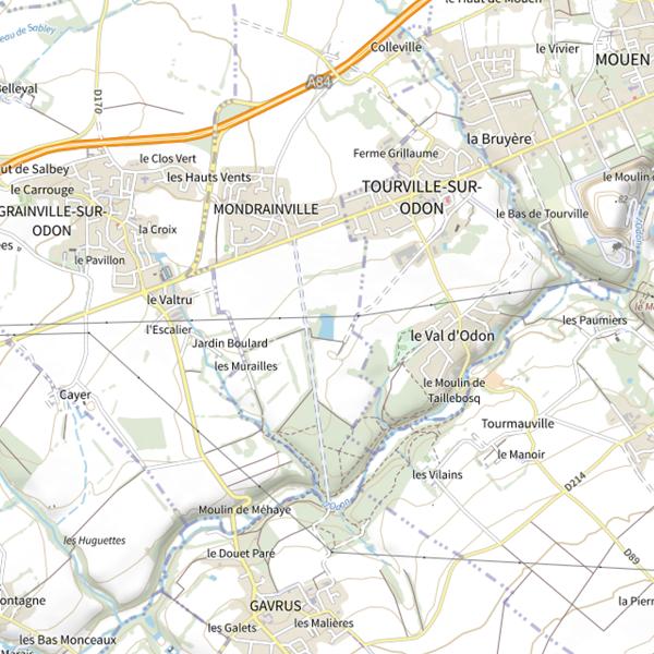 Plan cartographique de Plan d'Eau 1 de la Commune de Mondrainville