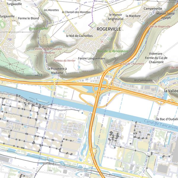 Plan cartographique de Plan d'Eau 1 de la Commune de Rogerville