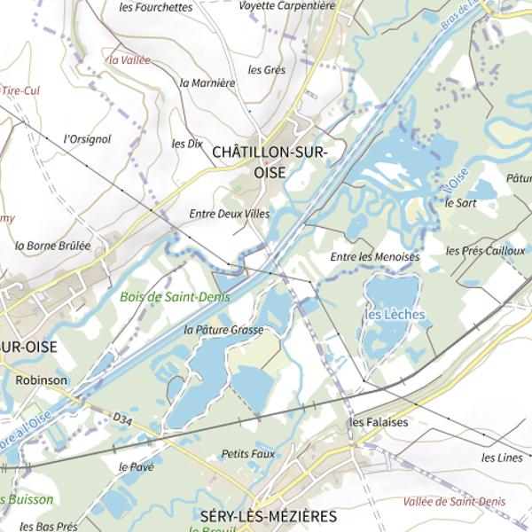 Plan cartographique de Plan d'Eau 1 de la Commune de Séry-les-Mézières