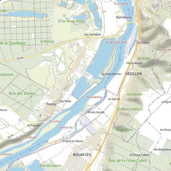 Plan cartographique de Plan d'Eau 1 de la Commune de Tosny