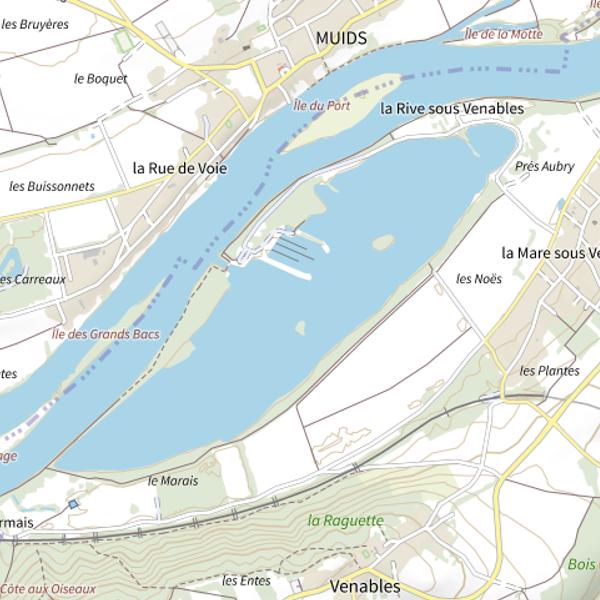 Plan cartographique de Plan d'Eau 1 de la Commune de Venables