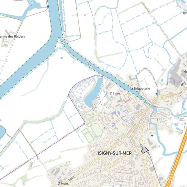 Plan cartographique de Plan d'Eau 1 de la Commune d'Isigny-sur-Mer