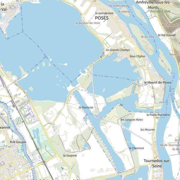 Plan cartographique de Plan d'Eau 1 de la Flamiche