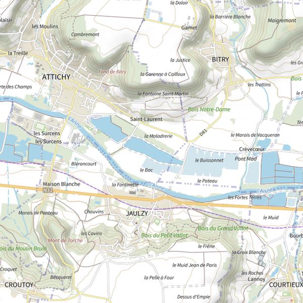 Plan cartographique de Plan d'Eau 1 de la Maladrerie