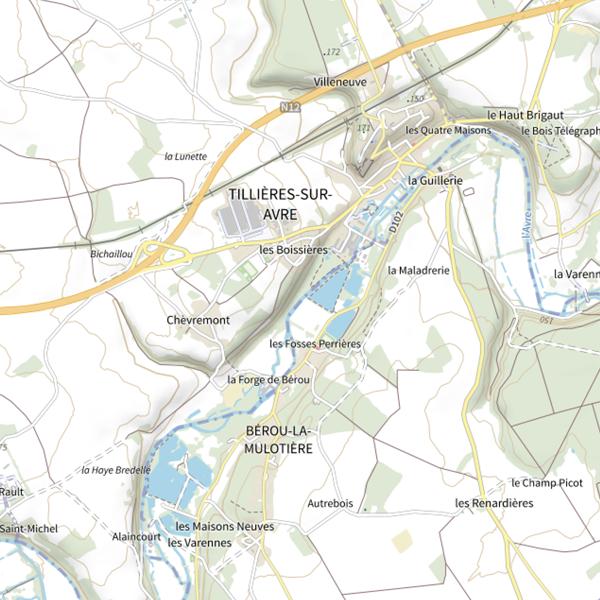Plan cartographique de Plan d'Eau 1 des Boissières