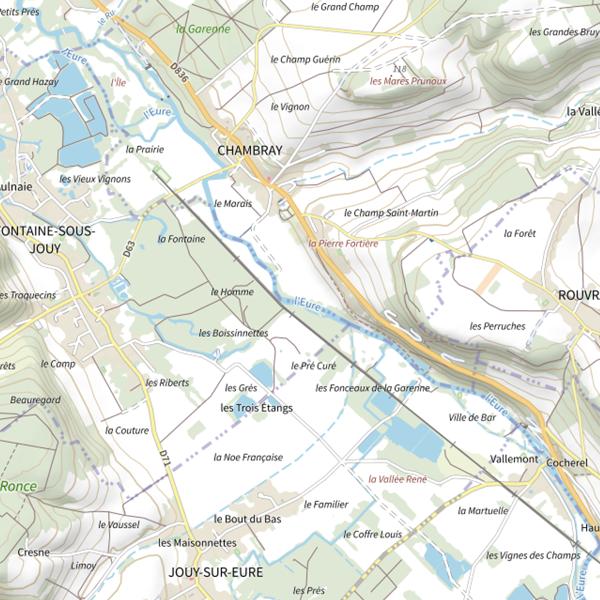 Plan cartographique de Plan d'Eau 1 des Grés