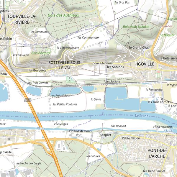 Plan cartographique de Plan d'Eau 1 des Prés Mulots
