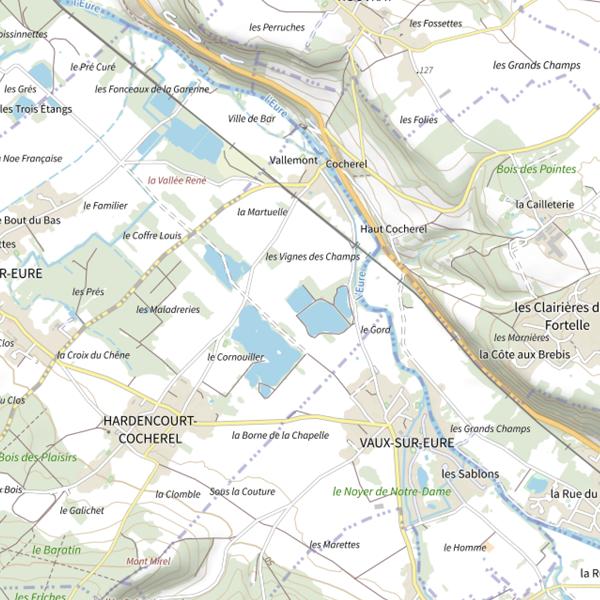 Plan cartographique de Plan d'Eau 1 des Vignes des Champs