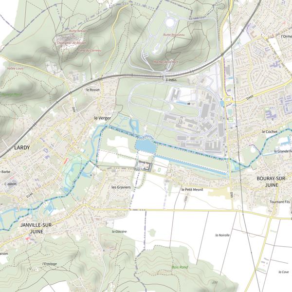 Plan cartographique de Plan d'Eau 1 du Château de Mesnil Voisin