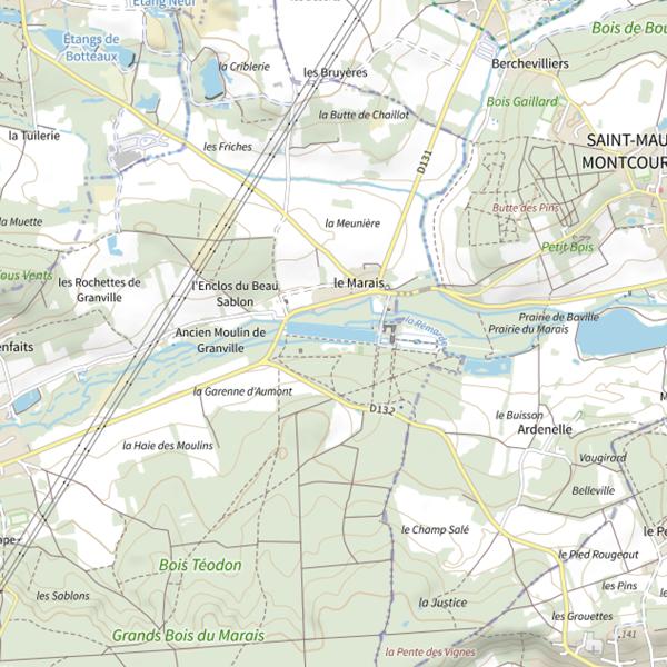 Plan cartographique de Plan d'Eau 1 du Château du Marais