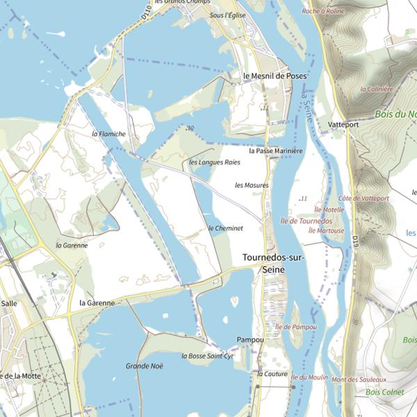 Plan cartographique de Plan d'Eau 1 du Cheminet