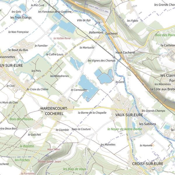 Plan cartographique de Plan d'Eau 1 du Cornouillet