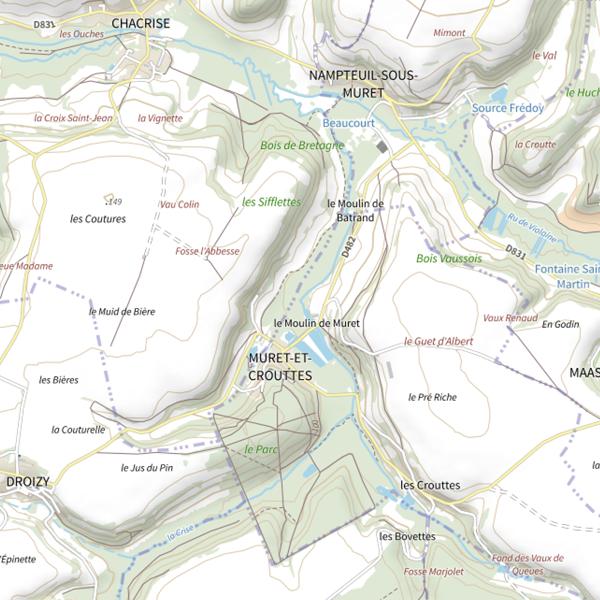 Plan cartographique de Plan d'Eau 1 du Moulin de Muret