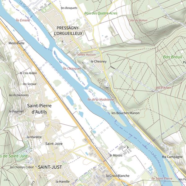 Plan cartographique de Plan d'Eau 1 du Pré Gallet