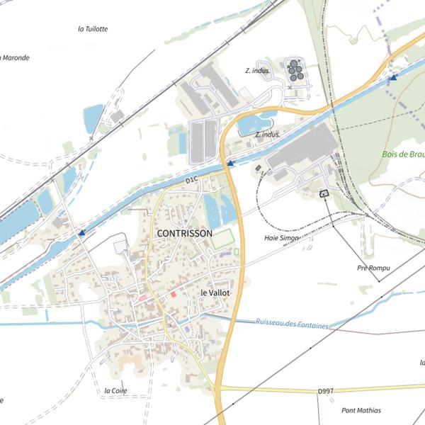 Plan cartographique de Plan d'Eau 2 de la Commune de Contrisson