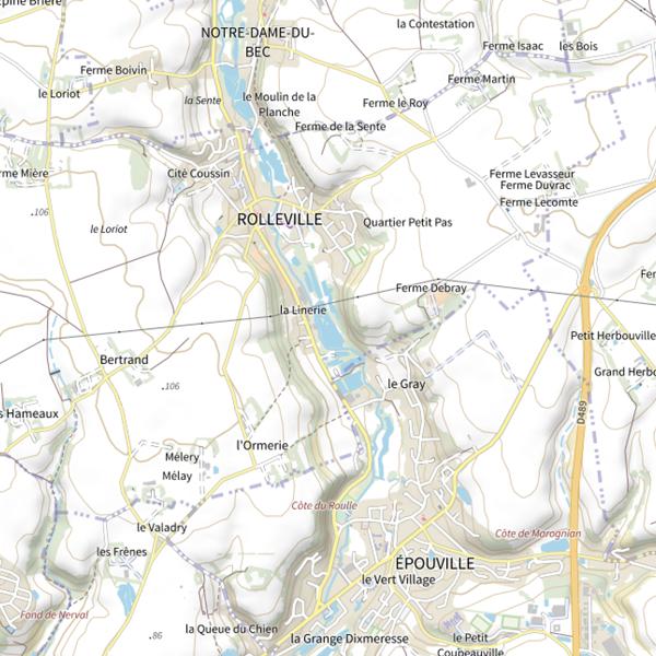 Plan cartographique de Plan d'Eau 2 de la Commune de Rolleville