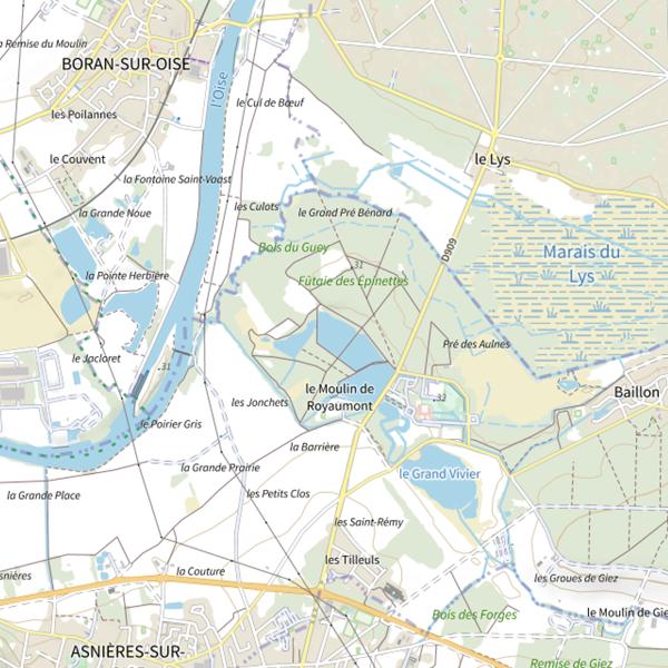 Plan cartographique de Plan d'Eau 2 de la Futaie des Épinettes