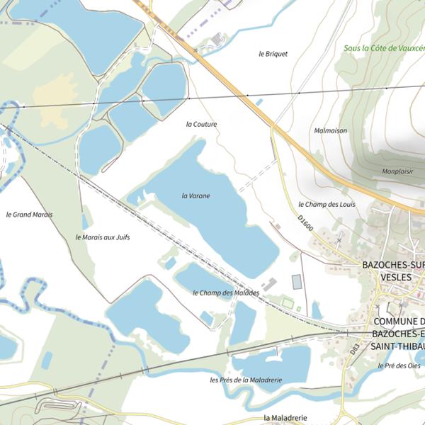 Plan cartographique de Plan d'Eau 2 de la Varane