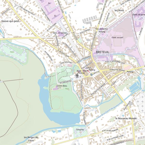 Plan cartographique de Plan d'Eau 2 des Berges de l'Iton