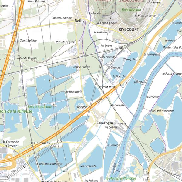 Plan cartographique de Plan d'Eau 2 du Petit Muid