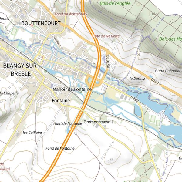 Plan cartographique de Plan d'Eau 3 de la Commune de Blangy-sur-Bresle