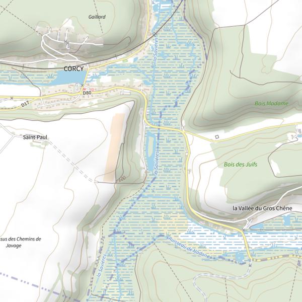 Plan cartographique de Plan d'Eau 3 de la Commune de Corcy