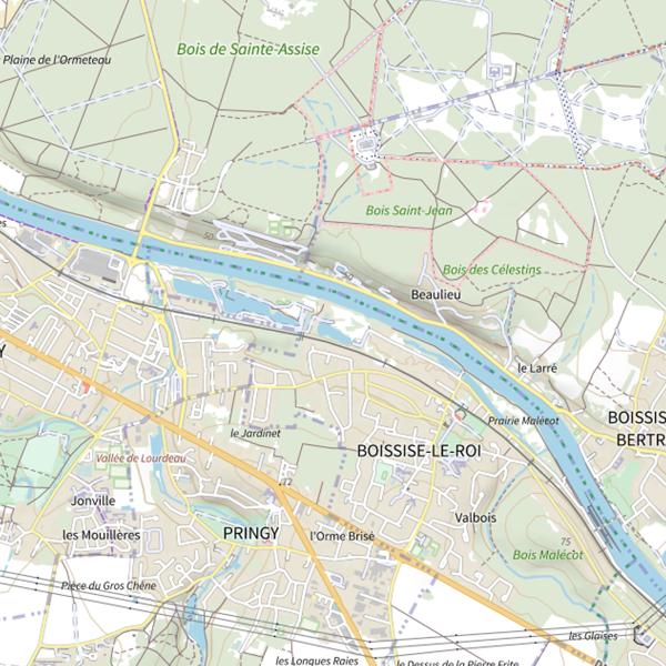 Plan cartographique de Plan d'Eau 3 de la Commune du Boissise-le-Roi