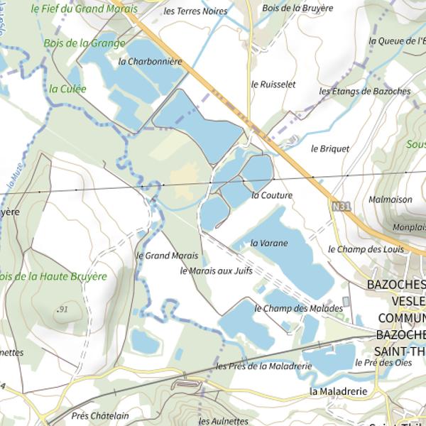 Plan cartographique de Plan d'Eau 3 de la Couture