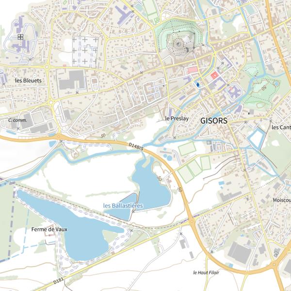 Plan cartographique de Plan d'Eau 3 des Ballastières