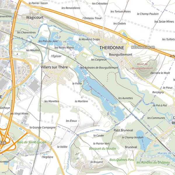 Plan cartographique de Plan d'Eau 3 du Frêne
