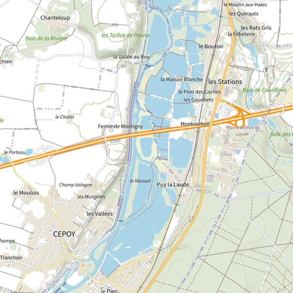 Plan cartographique de Plan d'Eau 4 de la Commune de Cepoy