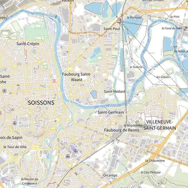 Plan cartographique de Plan d'Eau 6 de la Commune de Soissons