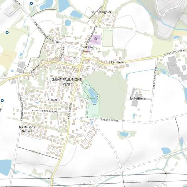 Plan cartographique de Plan d'eau communal à Saint Paul Mont Penit : 0,32 ha
