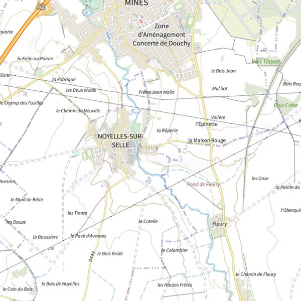 Plan cartographique de Plan d'eau communal de Boismé