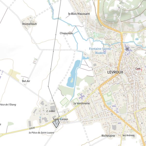 Plan cartographique de Plan d'Eau Communal de Levroux