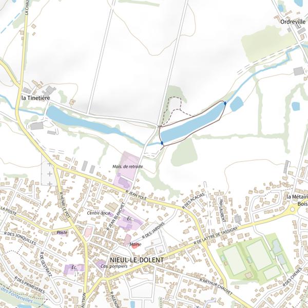 Plan cartographique de PLan d'eau communal de Nieul le Dolent : 1 ha