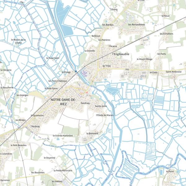 Plan cartographique de Plan d'eau communal de Notre Dame de Riez : 0,15 ha