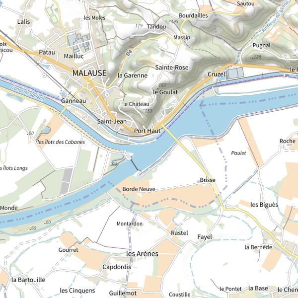 Plan cartographique de Plan d'Eau Confluent Tarn et Garonne