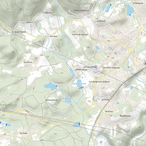 Plan cartographique de Plan d'Eau d'Ambazac
