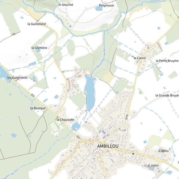 Plan cartographique de Plan d'Eau d'Ambillou