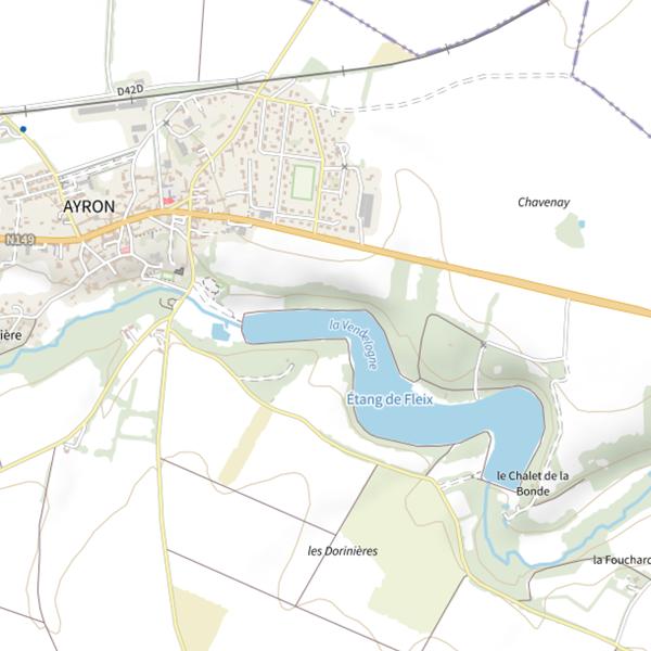 Plan cartographique de Plan d'Eau d'Ayron