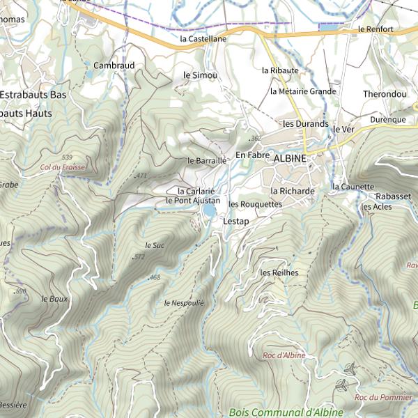 Plan cartographique de Plan d'Eau de Albine