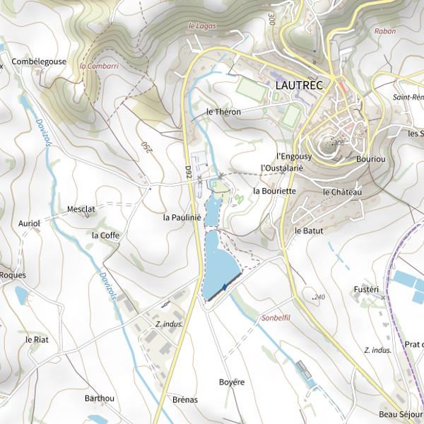 Plan cartographique de Plan d'Eau de Aquaval
