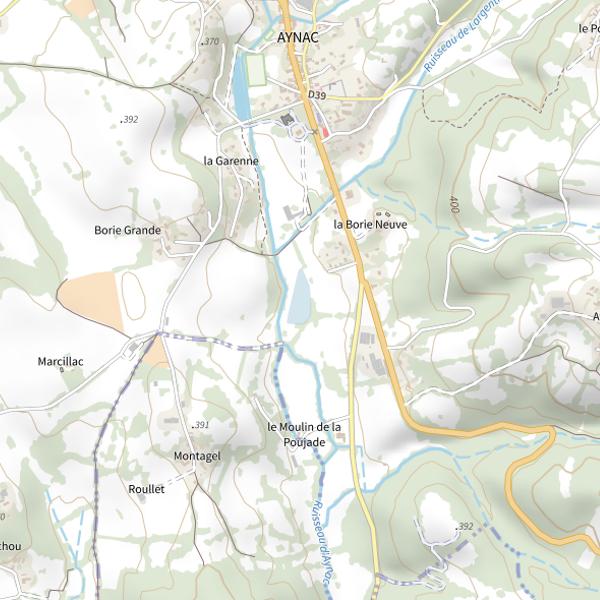 Plan cartographique de Plan d'Eau de Aynac