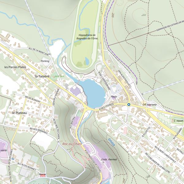 Plan cartographique de Plan d'Eau de Bagnoles