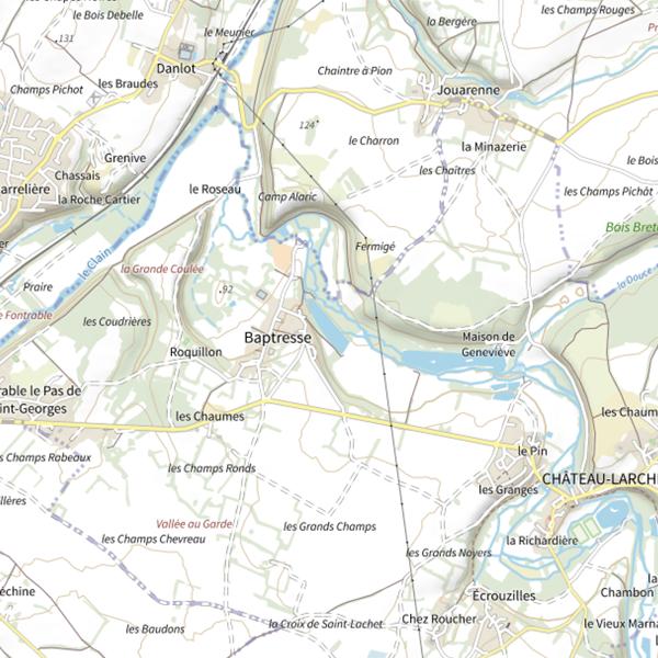 Plan cartographique de Plan d'Eau de Baptresse