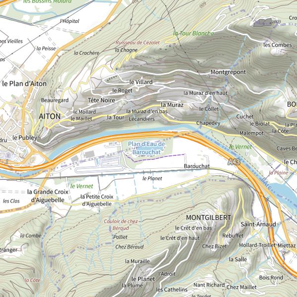 Plan cartographique de Plan d'Eau de Barouchat