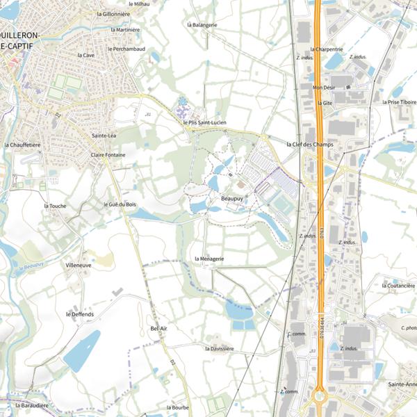 Plan cartographique de Plan d'eau de Beaupuy à Mouilleron-Le-Captif: 0,5ha