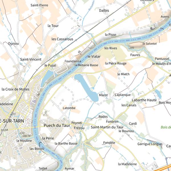 Plan cartographique de Plan d'Eau de Bellevue