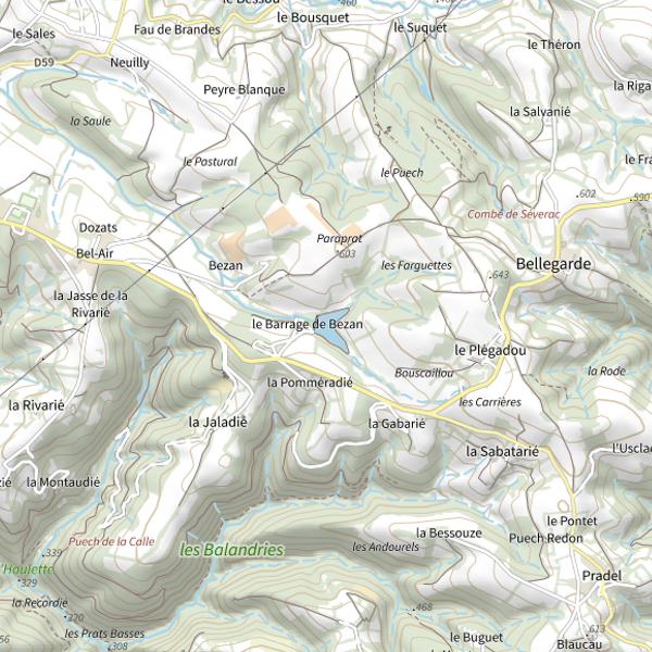 Plan cartographique de Plan d'Eau de Bezan